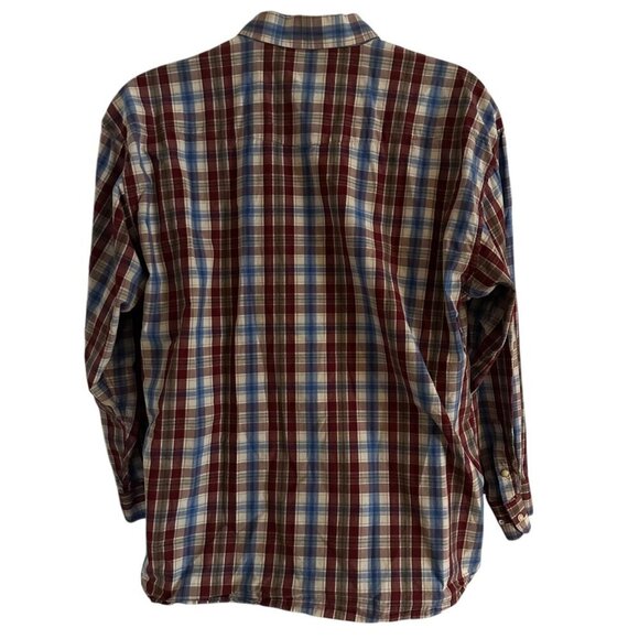 Panhandle Pearl Snap Shirt Mens XL Blue Red Plaid Long Sleeve Western Cowboy - Picture 3 of 12